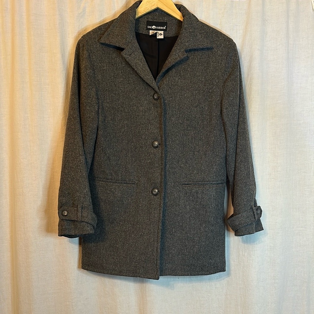 Vintage grey wool pea coat